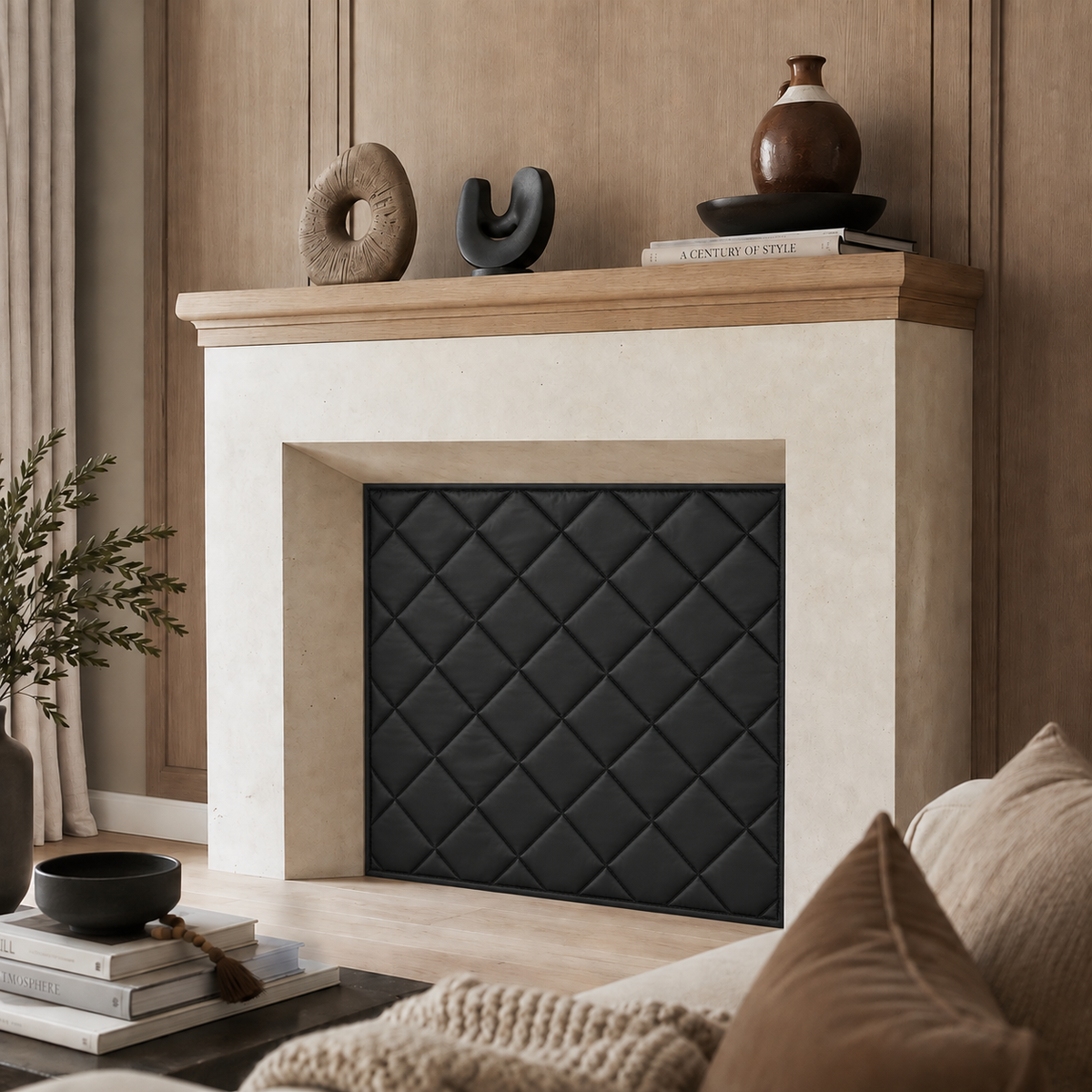 Magnetic Fireplace Draft Cover — Custom Size