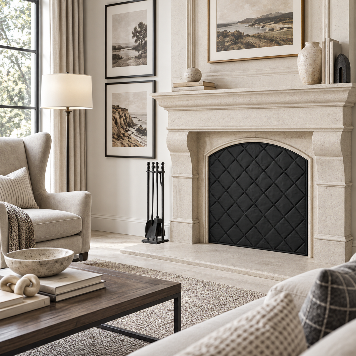 Magnetic Fireplace Draft Cover — Custom Size