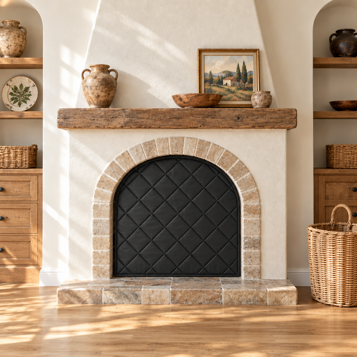 Magnetic Fireplace Draft Cover — Custom Size