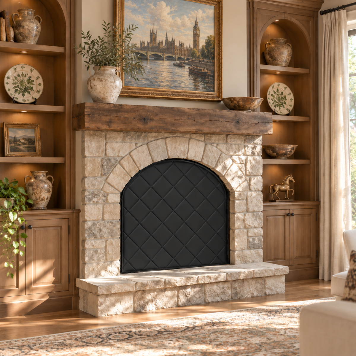 Magnetic Fireplace Draft Cover — Custom Size