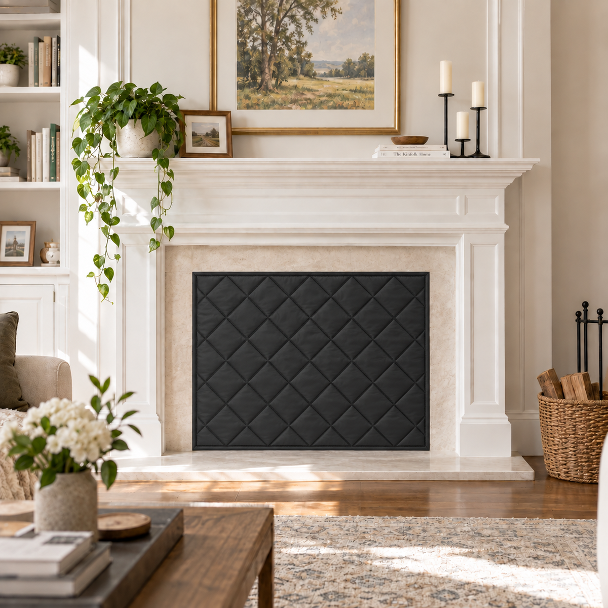 Magnetic Fireplace Draft Cover — Custom Size