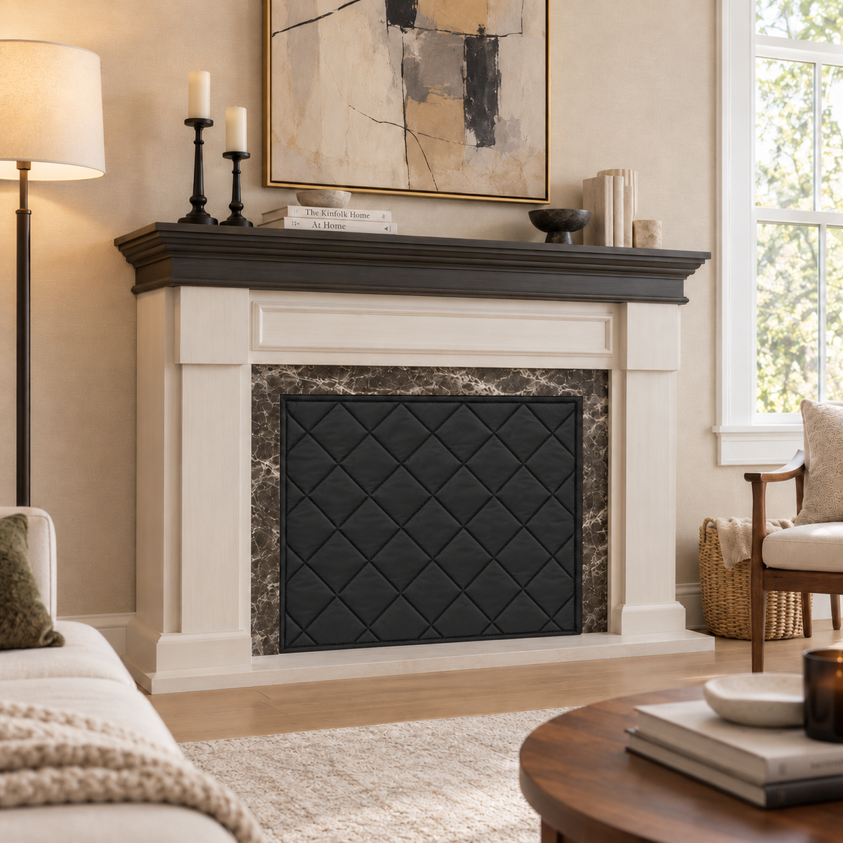 Magnetic Fireplace Draft Cover — Custom Size